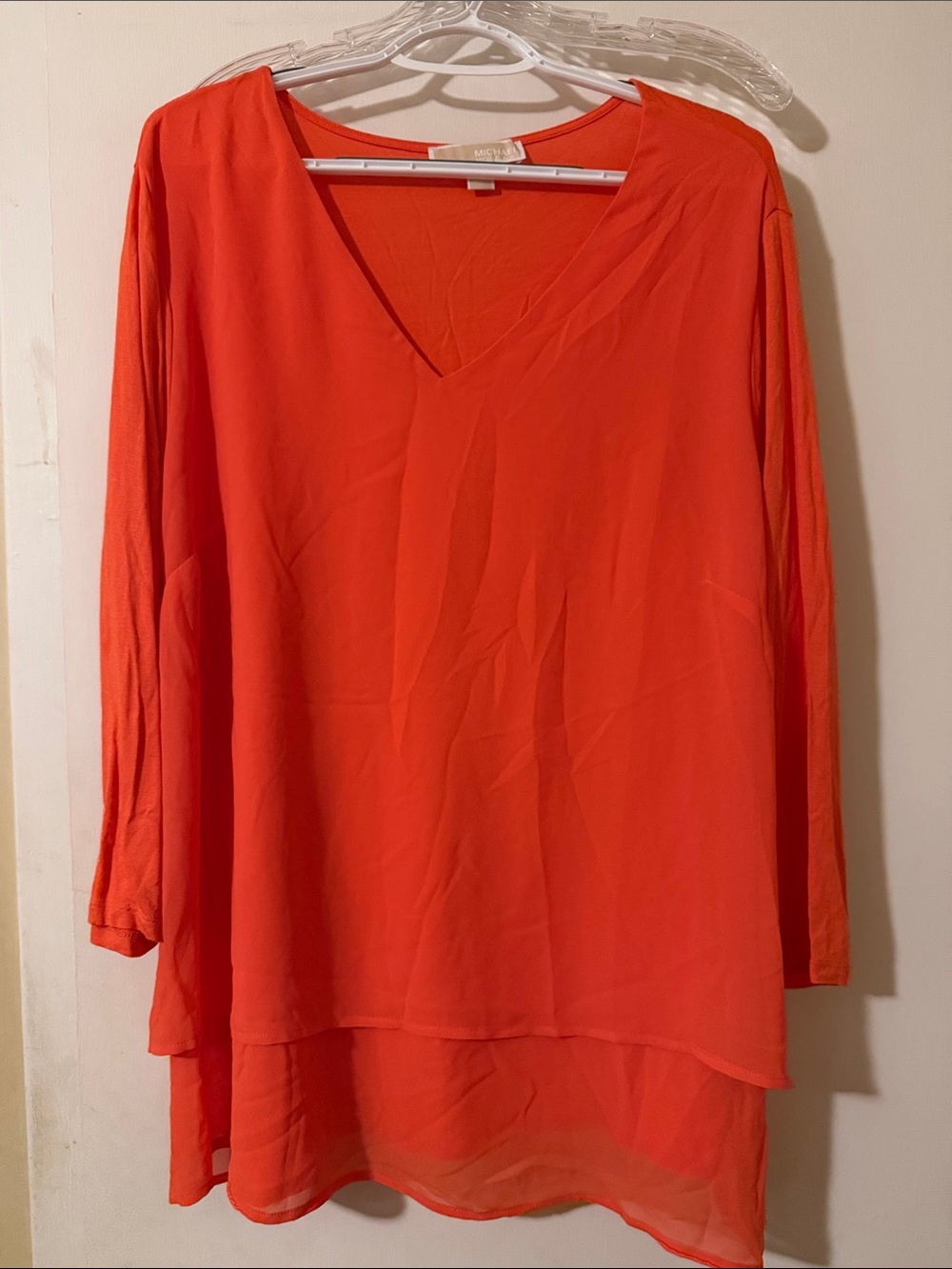 MICHAEL Michael Kors Red V-Neck Layered Tunic